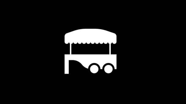 Glitch Trolley Sweets Icon Black Background Creative Footage Your Video — Stock Video
