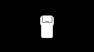 Glitch waste basket icon on black background. creative 4k footage for your video project.