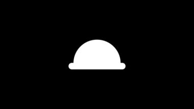 Glitch construction helmet icon on black background. creative 4k footage for your video project.
