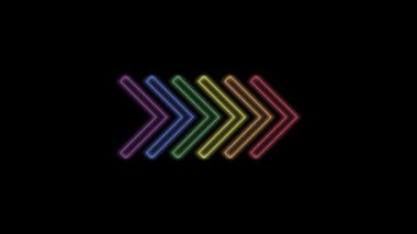 Siyah arkaplanda Glitch lgbt ok simgesi. Video projeniz için yaratıcı 4k görüntüleri.