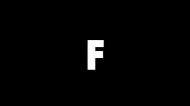 Glitch F letter on black background. creative 4k footage for your video project.
