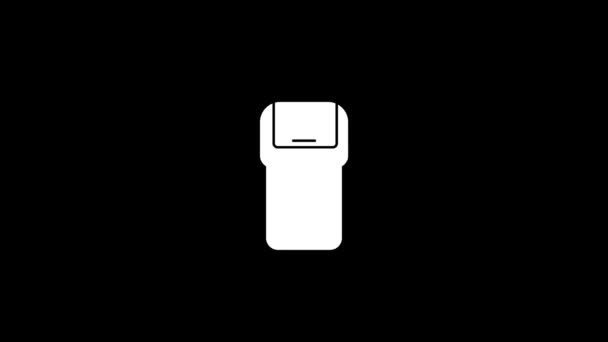 Glitch Waste Basket Icon Black Background Creative Footage Your Video — Stockvideo