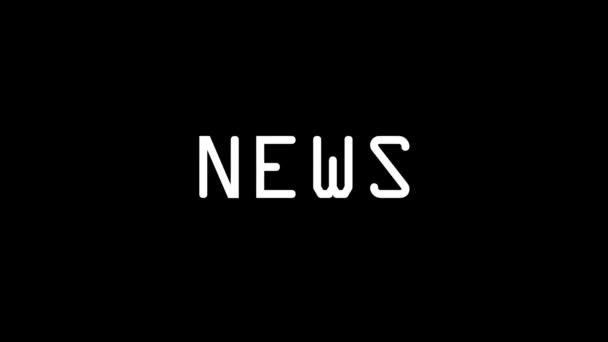 Glitch News Word Black Background Creative Footage Your Video Project — Video