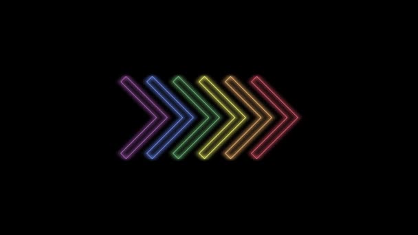 Glitch Lgbt Arrows Icon Black Background Creative Footage Your Video — Vídeos de Stock