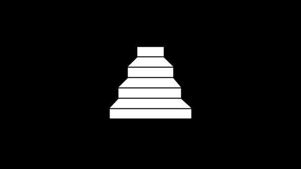 Glitch Treppe Symbol Auf Schwarzem Hintergrund Kreatives Material Für Ihr — Stockvideo