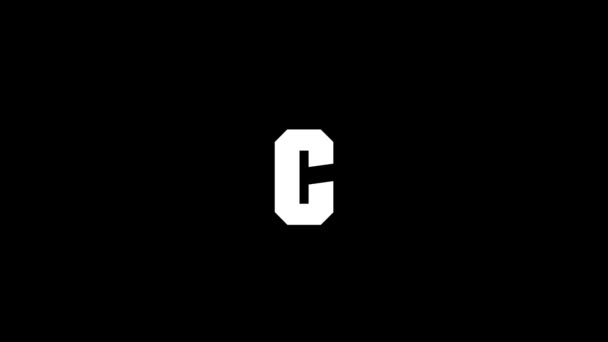 黑色背景上的Glitch C字母 为您的视频项目创作4K段视频 — 图库视频影像