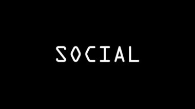 Glitch SOCIAL word on black background.