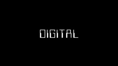 Siyah arkaplan üzerine Glitch DIGITAL kelimesi.