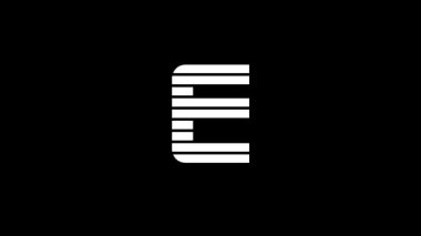 Glitch E letter on black background.