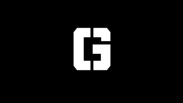 Glitch G letter on black background. — ストック動画