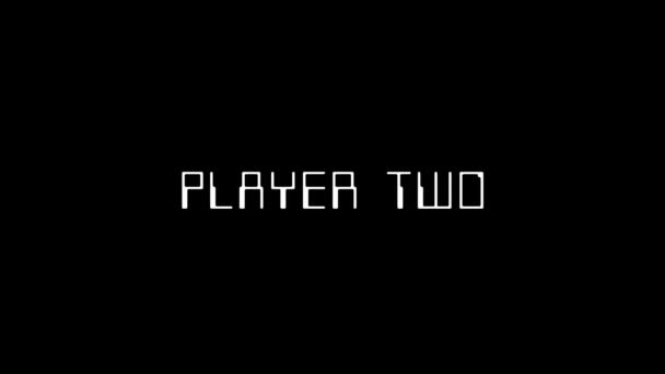 Závada PLAYER 2 slovo na černém pozadí. — Stock video