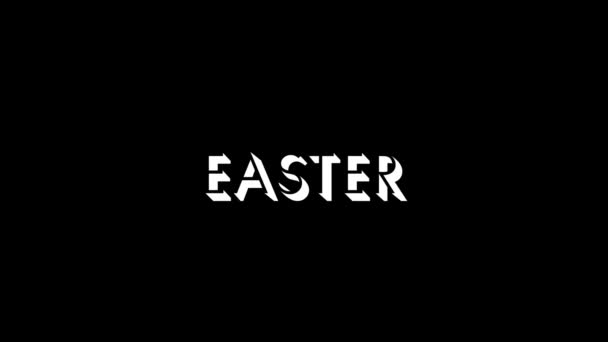 Glitch EASTER word on black background. — Stock video