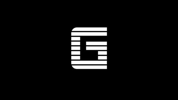 Glitch G letter on black background. — Video