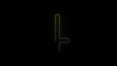 Siyah arka planda parıldayan neon polis savaşı.