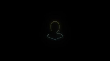Siyah arkaplanda parlayan neon karakter.