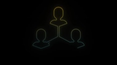 Siyah arkaplanda parlayan neon astlığı.