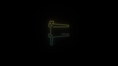 Siyah arkaplanda parlayan neon baskısı.