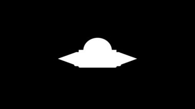 Siyah arkaplanda arıza UFO simgesi. Video projeniz için yaratıcı 4k görüntüleri.