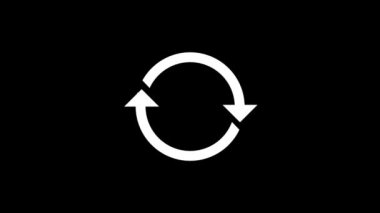 Siyah arkaplanda arızalı dairesel ok simgesi. Video projeniz için yaratıcı 4k görüntüleri.