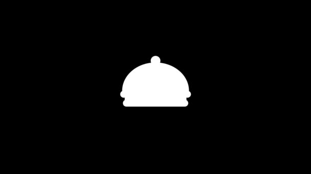 Glitch Bell Reception Icon Black Background Creative Footage Your Video — Stock Video