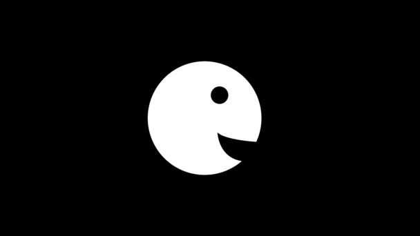 Глюк Усміхнений Значок Обличчя Чорному Тлі Креативні Кадри Вашого Відеопроекту — стокове відео