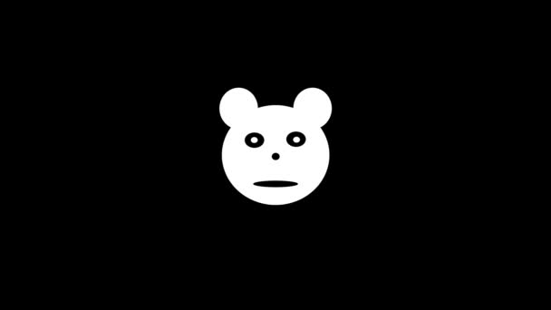 Glitch Bear Icon Black Background Creative Footage Your Video Project — Stock Video