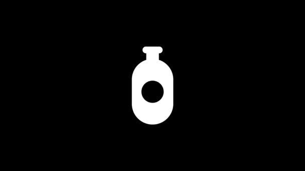 Значок Глюка Бутылки Черном Фоне Creative Footage Your Video Project — стоковое видео