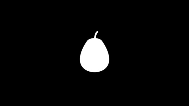 Glitch Pear Icon Black Background Creative Footage Your Video Project — Stock Video