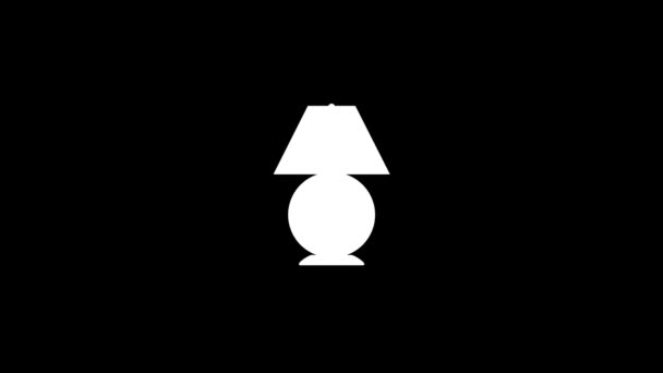 Glitch Lamp Icon Black Background Creative Footage Your Video Project — Stock Video