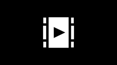 Siyah arkaplanda arızalı video dosya simgesi. Video projeniz için yaratıcı 4k görüntüleri.