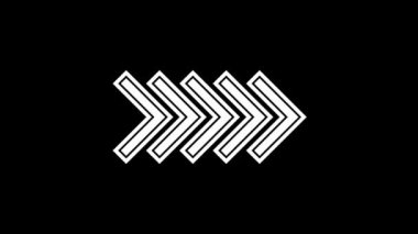 Siyah arkaplanda Arızalı oklar simgesi. Video projeniz için yaratıcı 4k görüntüleri.