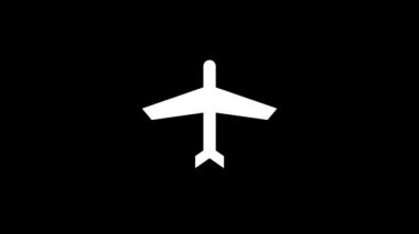 Siyah arkaplanda arıza düzlemi simgesi. Video projeniz için yaratıcı 4k görüntüleri.