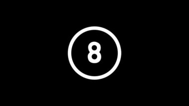 Siyah arkaplanda sekiz simgesi var. Video projeniz için yaratıcı 4k görüntüleri.