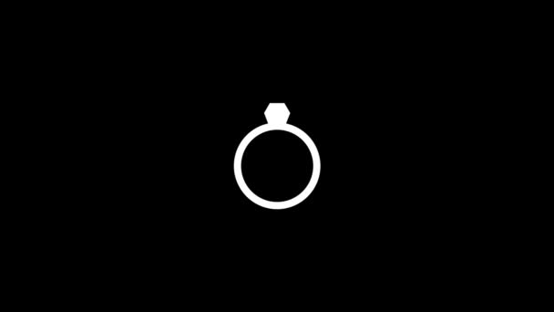 黒の背景にグリッチリングのアイコン ビデオプロジェクト用のクリエイティブな4K映像 — ストック動画