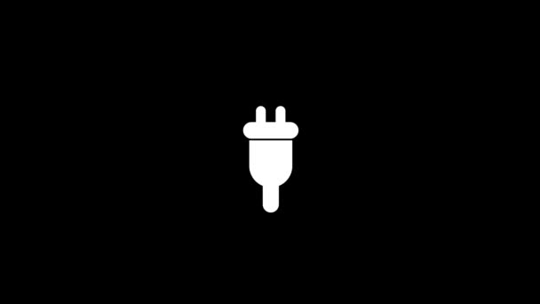 Glitch Plug Symbol Auf Schwarzem Hintergrund Kreatives Filmmaterial Für Ihr — Stockvideo