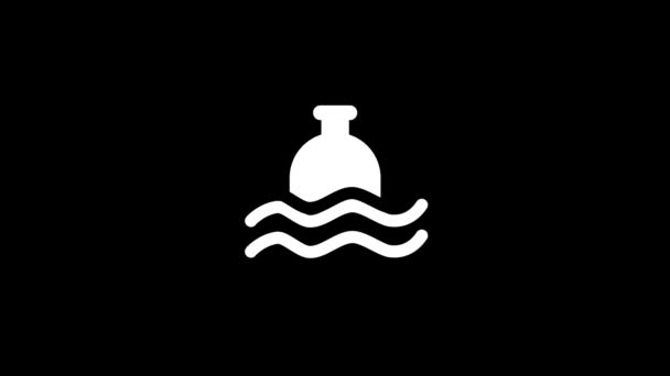 黒の背景に水アイコンのグリッチボトル ビデオプロジェクト用のクリエイティブな4K映像 — ストック動画