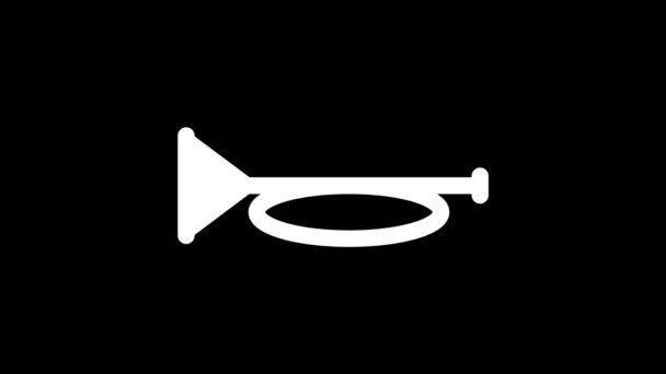 Glitch Muzikale Trompet Pictogram Zwarte Achtergrond Creatieve Beelden Voor Videoproject — Stockvideo