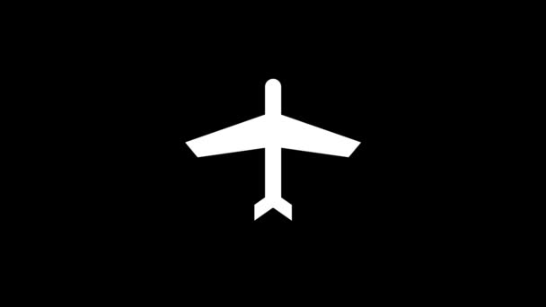 Glitch Vliegtuig Pictogram Zwarte Achtergrond Creatieve Beelden Voor Videoproject — Stockvideo