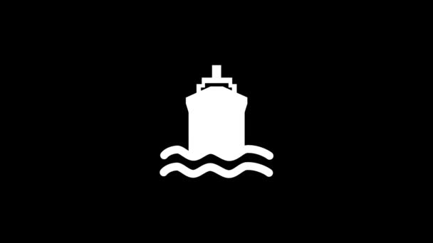 Glitch Ship Icon Black Background Creative Footage Your Video Project — Stock Video