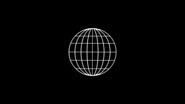 Глюки Меридіанів Планети Значок Чорному Тлі Креативні Кадри Вашого Відеопроекту — стокове відео
