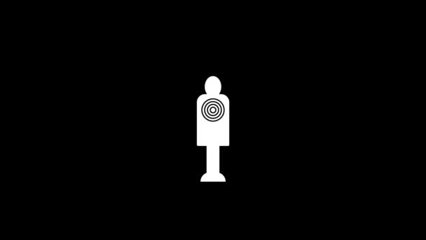 Icono de objetivo Glitch en fondo negro. — Vídeo de stock