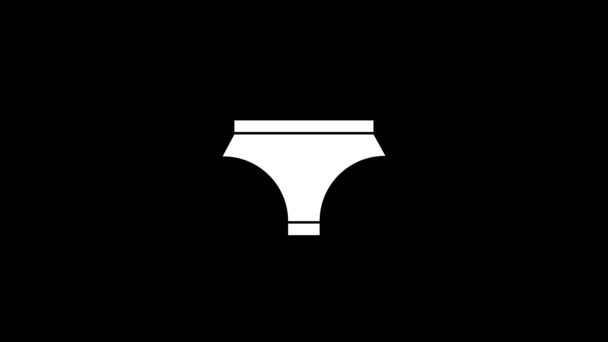 Glitch panties icon on black background. — Stock Video