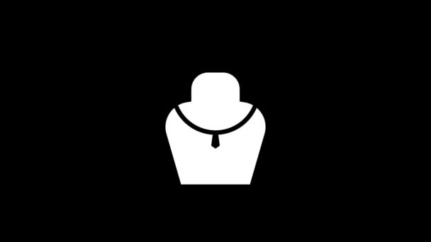 Collar de fallas en un icono de maniquí sobre fondo negro. — Vídeos de Stock