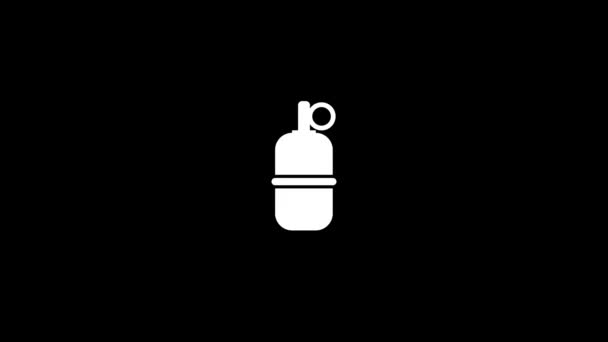 Glitch granaat pictogram op zwarte achtergrond. — Stockvideo