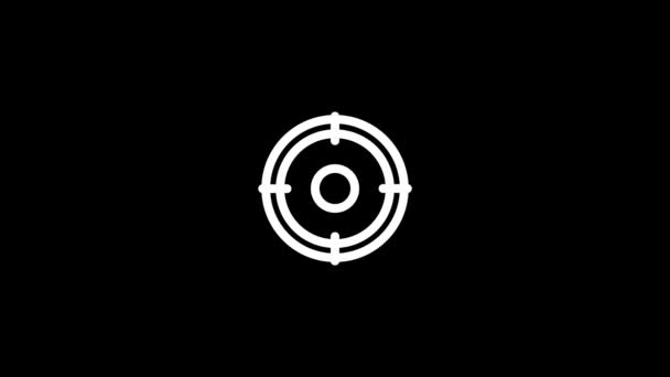 Glitch Sight-Symbol auf schwarzem Hintergrund. — Stockvideo