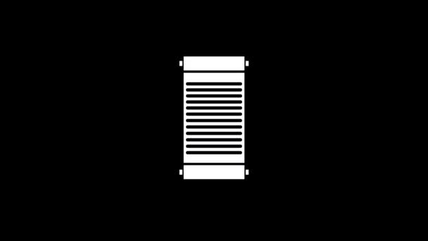 Glitch manuskript ikon på svart bakgrund. — Stockvideo