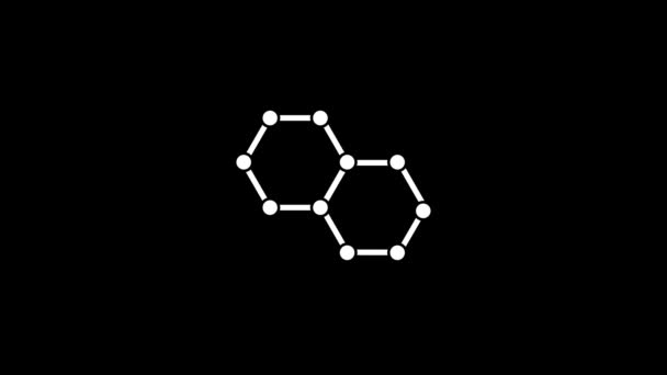 Icono de elementos químicos Glitch sobre fondo negro. — Vídeo de stock