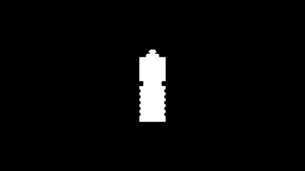Glitch bottle icon on black background. — Stock Video
