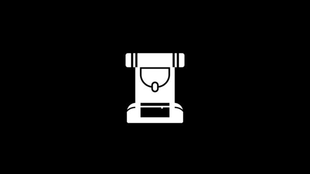 Icono de la mochila de senderismo Glitch sobre fondo negro. — Vídeos de Stock