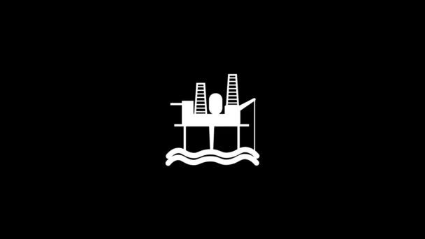 Glitch oil platform icon on black background. — Stock Video